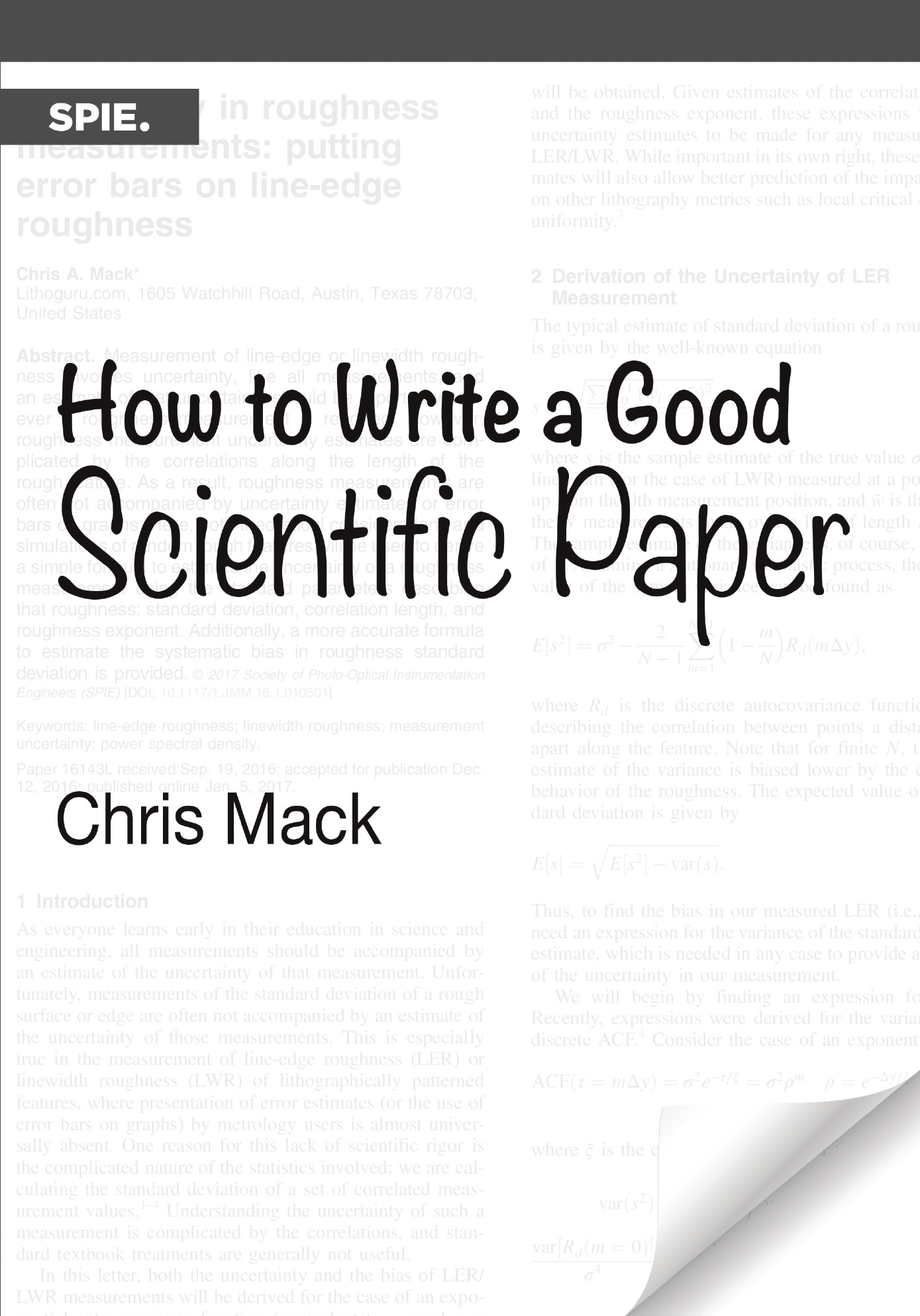 How to Write a Good Scientific Paper cover